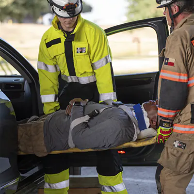 FireLine<sup></sup> Multi Mission Jumpsuit with ANSI&nbsp;107, Class&nbsp;3, Type&nbsp;&ldquo;P&rdquo; High Visibility option using Westex DH<sup>®</sup> Rip-Twill in Black and ANSI Approved High Visibility Yellow<br><b>STYLE #68000-35-160580 with Options: #AN-1 and&nbsp;#FL-95</b>